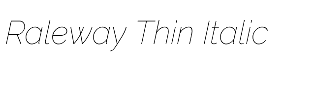 Raleway Thin Italic font preview