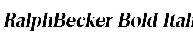 RalphBecker Bold Italic font preview