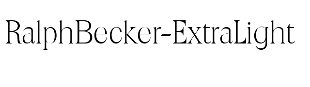RalphBecker-ExtraLight font preview