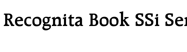 Recognita Book SSi Semi Bold font preview