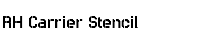 RH Carrier Stencil font preview