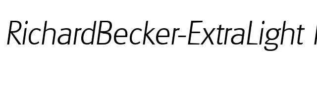 RichardBecker-ExtraLight Italic font preview