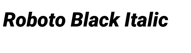 Roboto Black Italic font preview