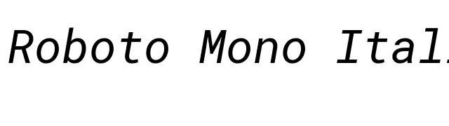Roboto Mono Italic font preview