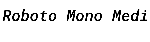 Roboto Mono Medium Italic font preview