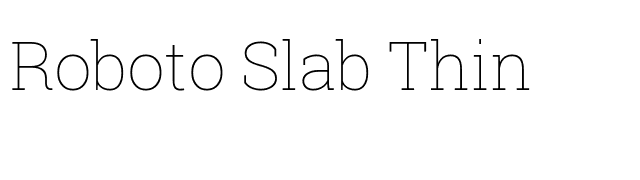 Roboto Slab Thin font preview