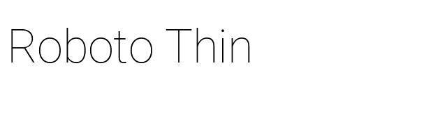 Roboto Thin font preview