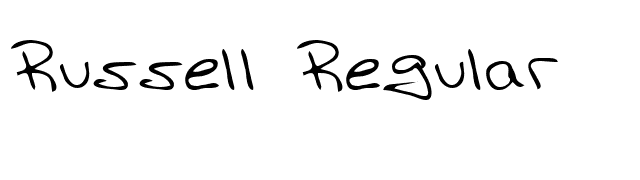 Russell Regular font preview