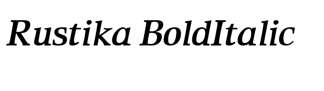 Rustika BoldItalic font preview