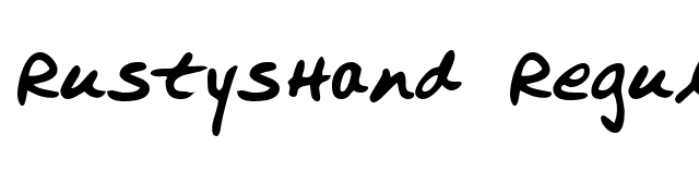 RustysHand Regular font preview