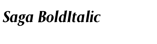 Saga BoldItalic font preview