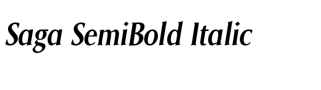 Saga SemiBold Italic font preview