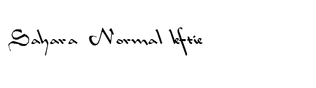 Sahara Normal leftie font preview