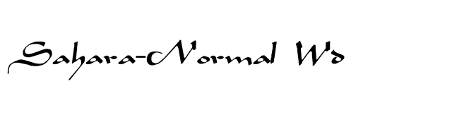 Sahara-Normal Wd font preview