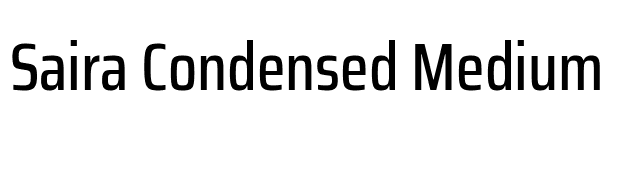Saira Condensed Medium font preview