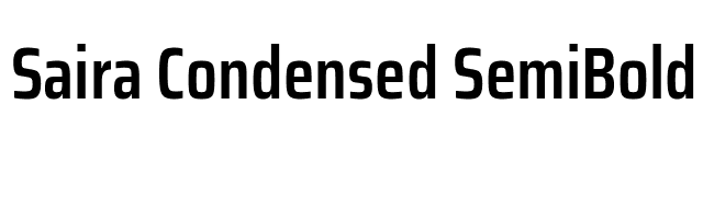Saira Condensed SemiBold font preview