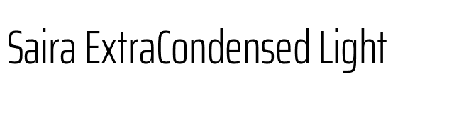 Saira ExtraCondensed Light font preview
