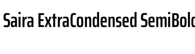 Saira ExtraCondensed SemiBold font preview