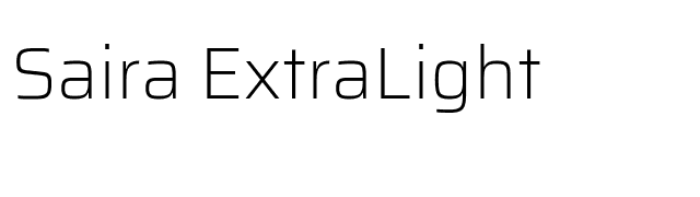 Saira ExtraLight font preview