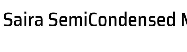 Saira SemiCondensed Medium font preview