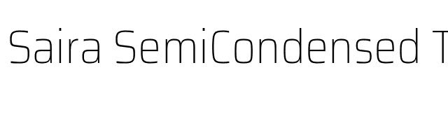 Saira SemiCondensed Thin font preview