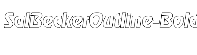 SalBeckerOutline-BoldItalic font preview