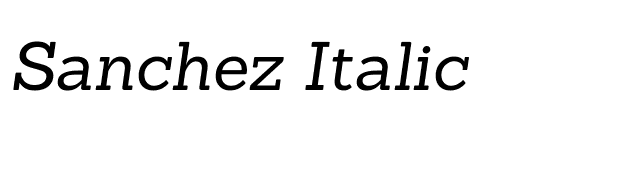 Sanchez Italic font preview