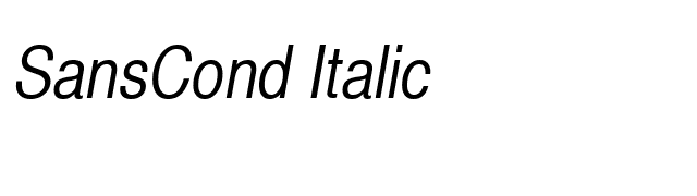 SansCond Italic font preview