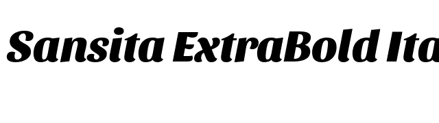 Sansita ExtraBold Italic font preview