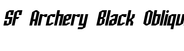 SF Archery Black Oblique font preview