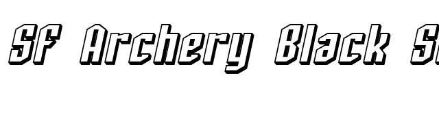 SF Archery Black Shaded Oblique font preview