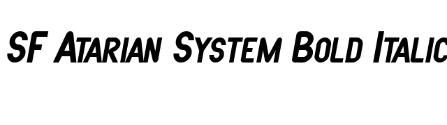 SF Atarian System Bold Italic font preview