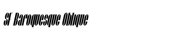 SF Baroquesque Oblique font preview