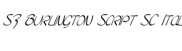 SF Burlington Script SC Italic font preview