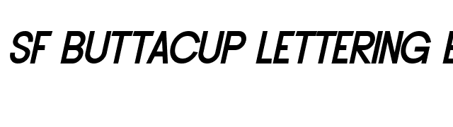 SF Buttacup Lettering Bold Oblique font preview