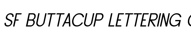 SF Buttacup Lettering Oblique font preview
