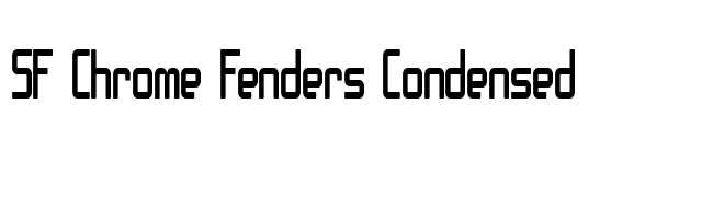 SF Chrome Fenders Condensed font preview