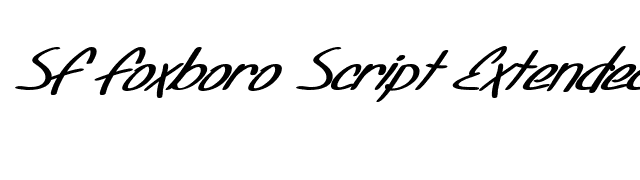 SF Foxboro Script Extended Bold Italic font preview