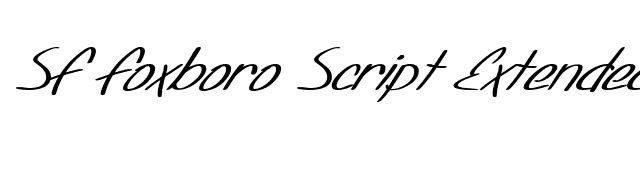SF Foxboro Script Extended Italic font preview