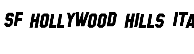 SF Hollywood Hills Italic font preview