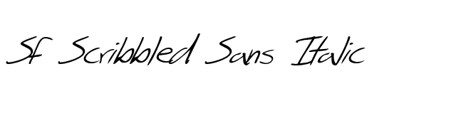 SF Scribbled Sans Italic font preview