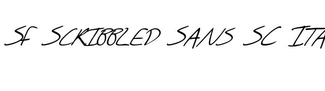 SF Scribbled Sans SC Italic font preview