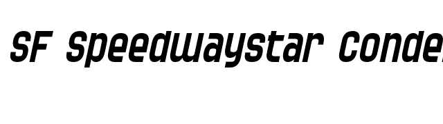 SF Speedwaystar Condensed Oblique font preview
