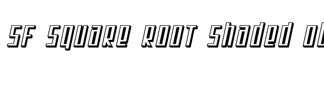 SF Square Root Shaded Oblique font preview