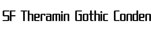 SF Theramin Gothic Condensed font preview