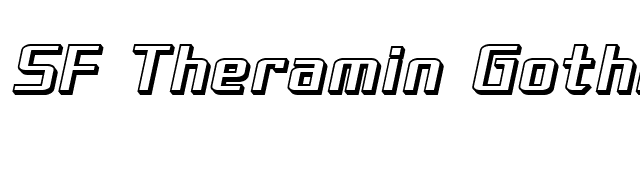 SF Theramin Gothic Shaded Oblique font preview