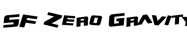 SF Zero Gravity Bold Italic font preview