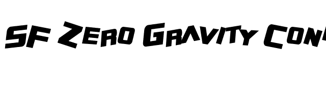 SF Zero Gravity Condensed Bold Italic font preview