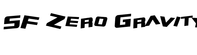 SF Zero Gravity Italic font preview