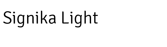 Signika Light font preview